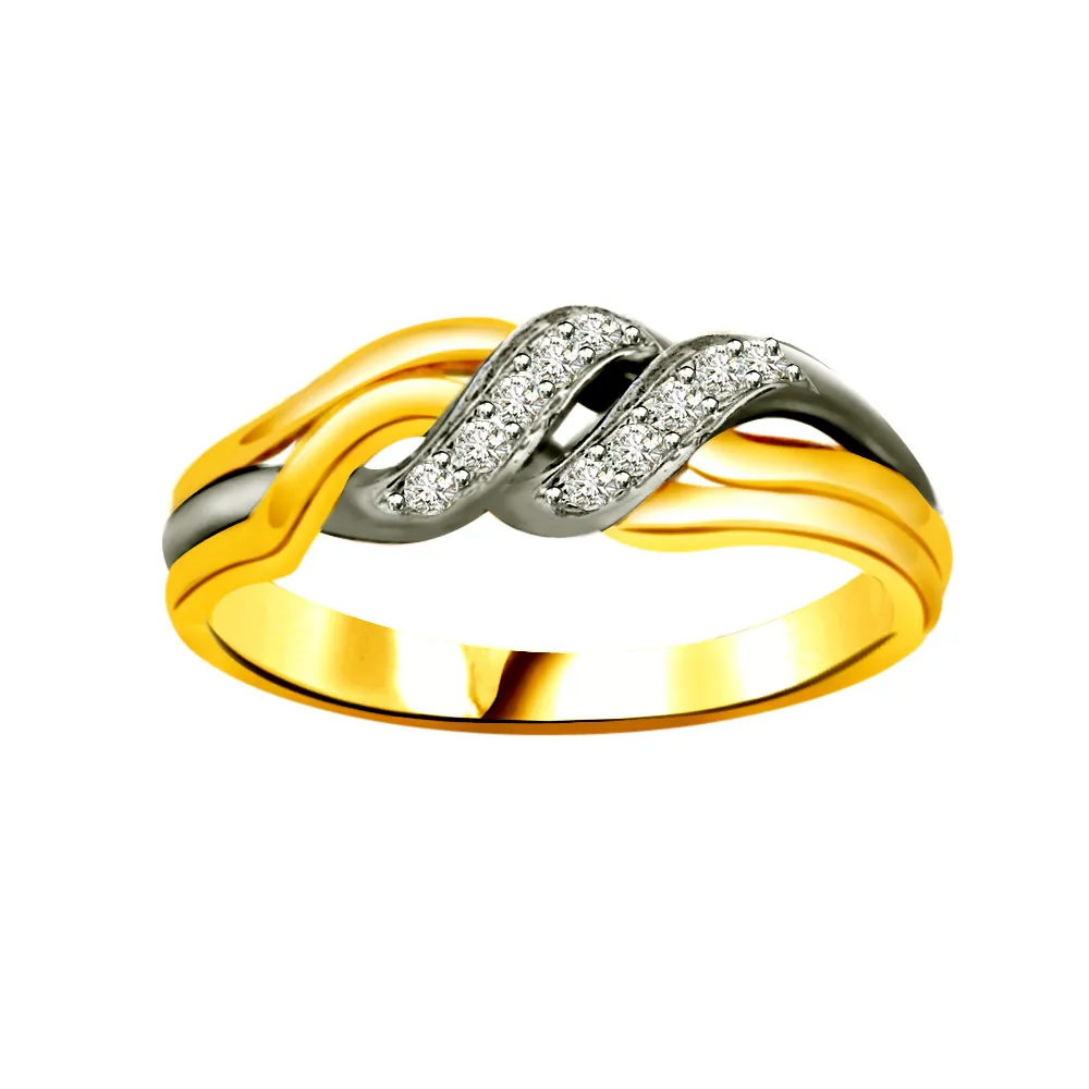 Two-Tone Real Diamond Gold Ring (SDR806)