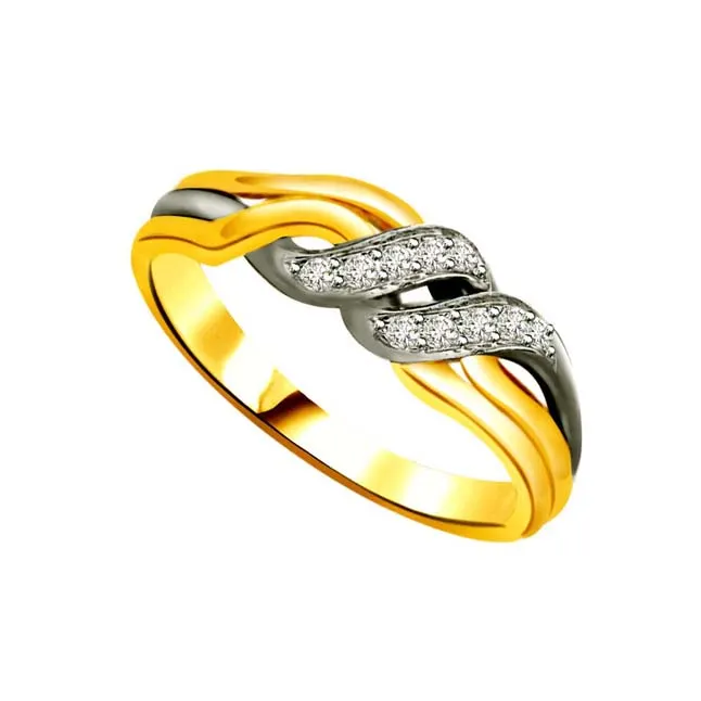 Two-Tone Real Diamond Gold Ring (SDR806)