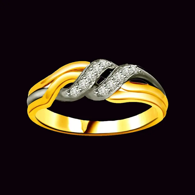 Two-Tone Real Diamond Gold Ring (SDR806)