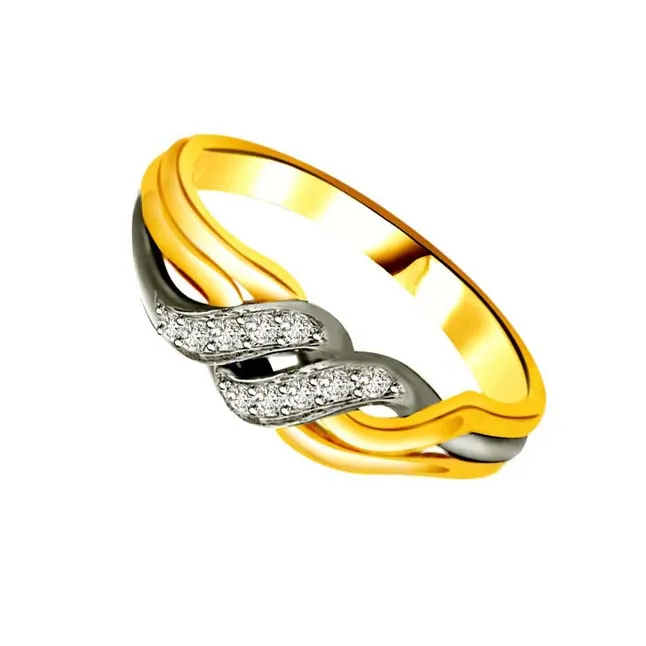 Two -Tone Diamond Gold rings SDR806 -White Yellow Gold rings