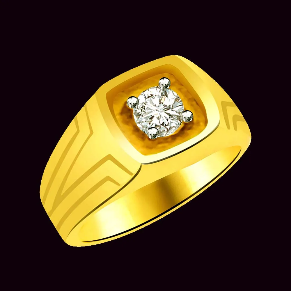 Solitaire Real Diamond Gold Ring (SDR807)
