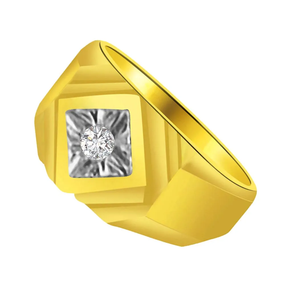 Two-Tone Real Diamond Solitaire Ring (SDR813)