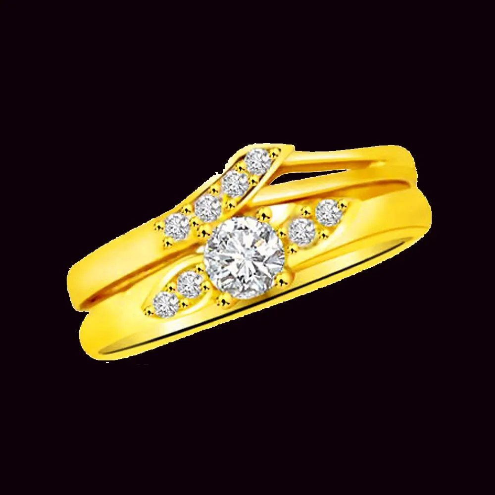 Classic Real Diamond Gold Ring (SDR818)