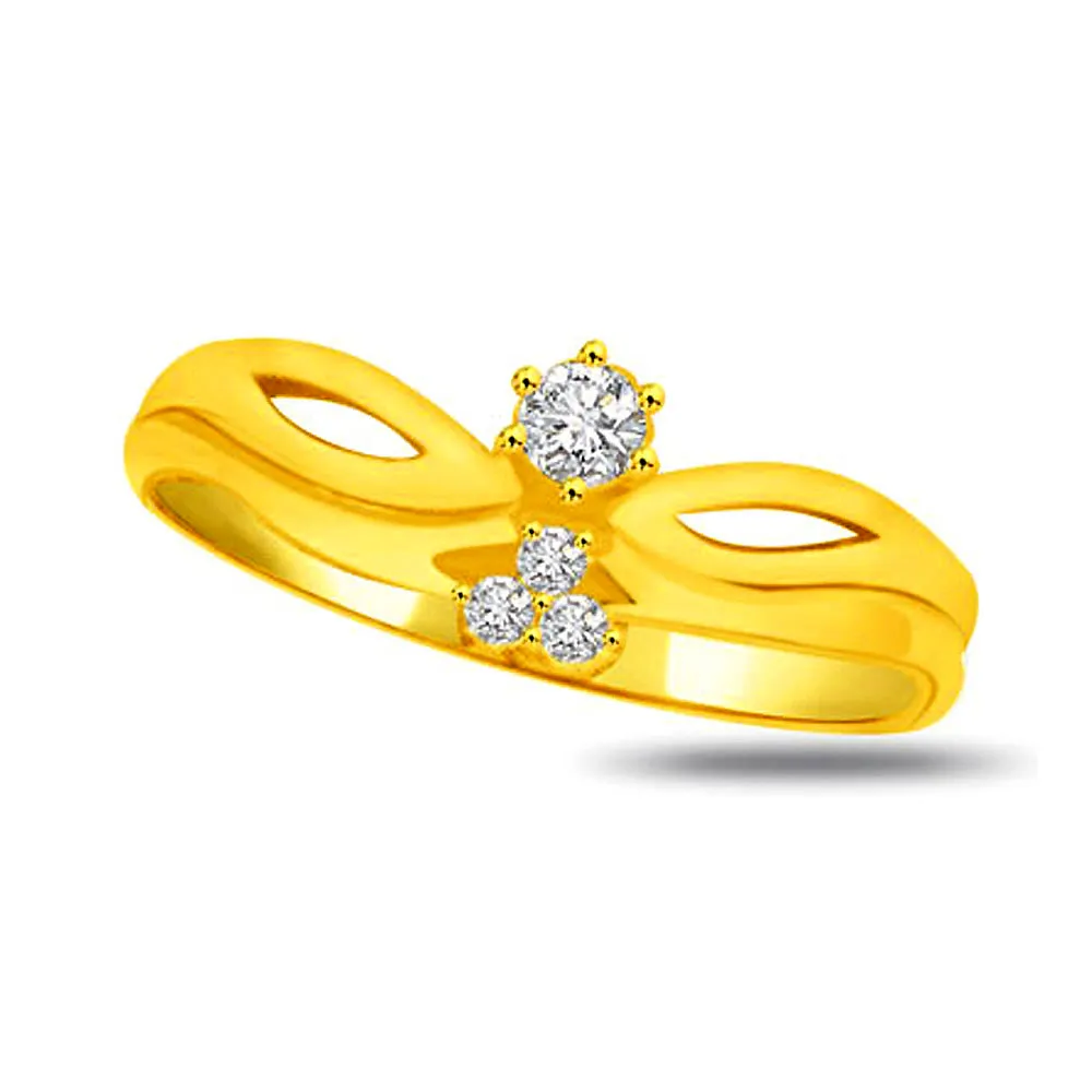 Trendy Diamond Gold rings SDR820