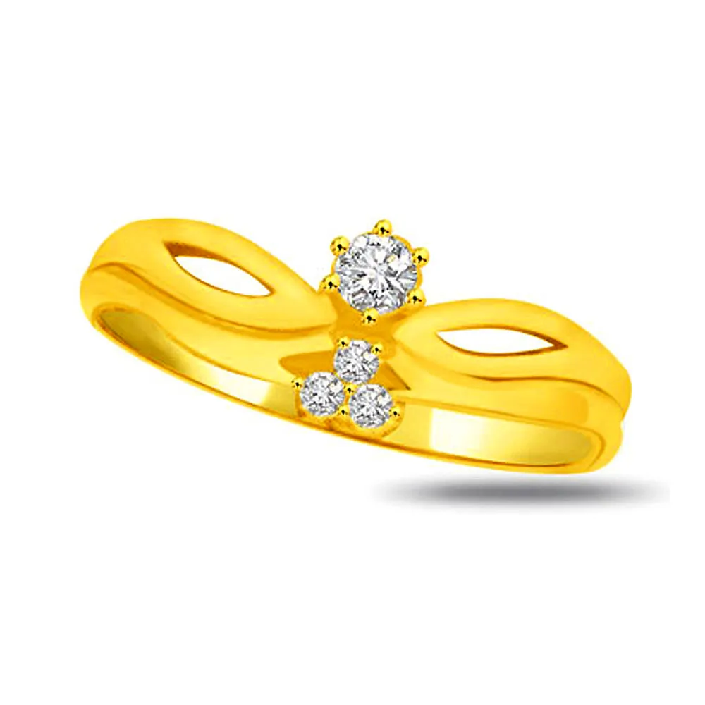 Trendy Real Diamond Gold Ring (SDR820)