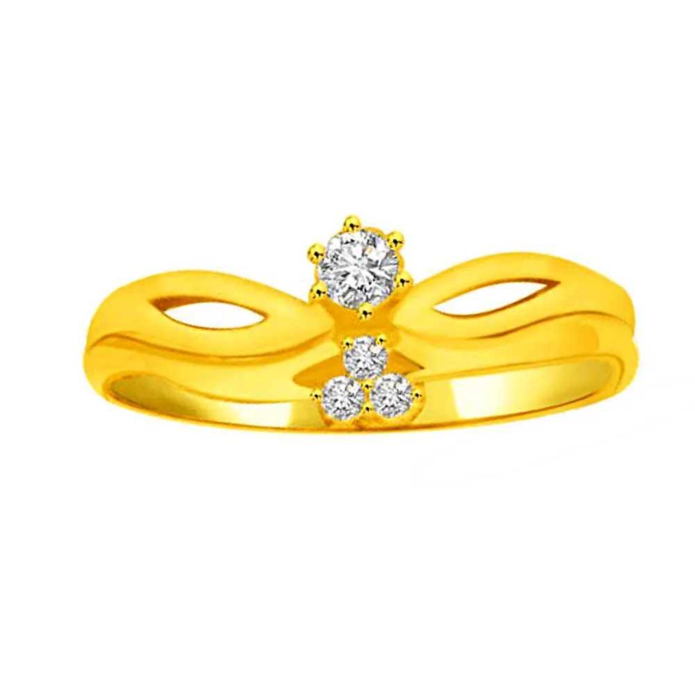 Trendy Real Diamond Gold Ring (SDR820)