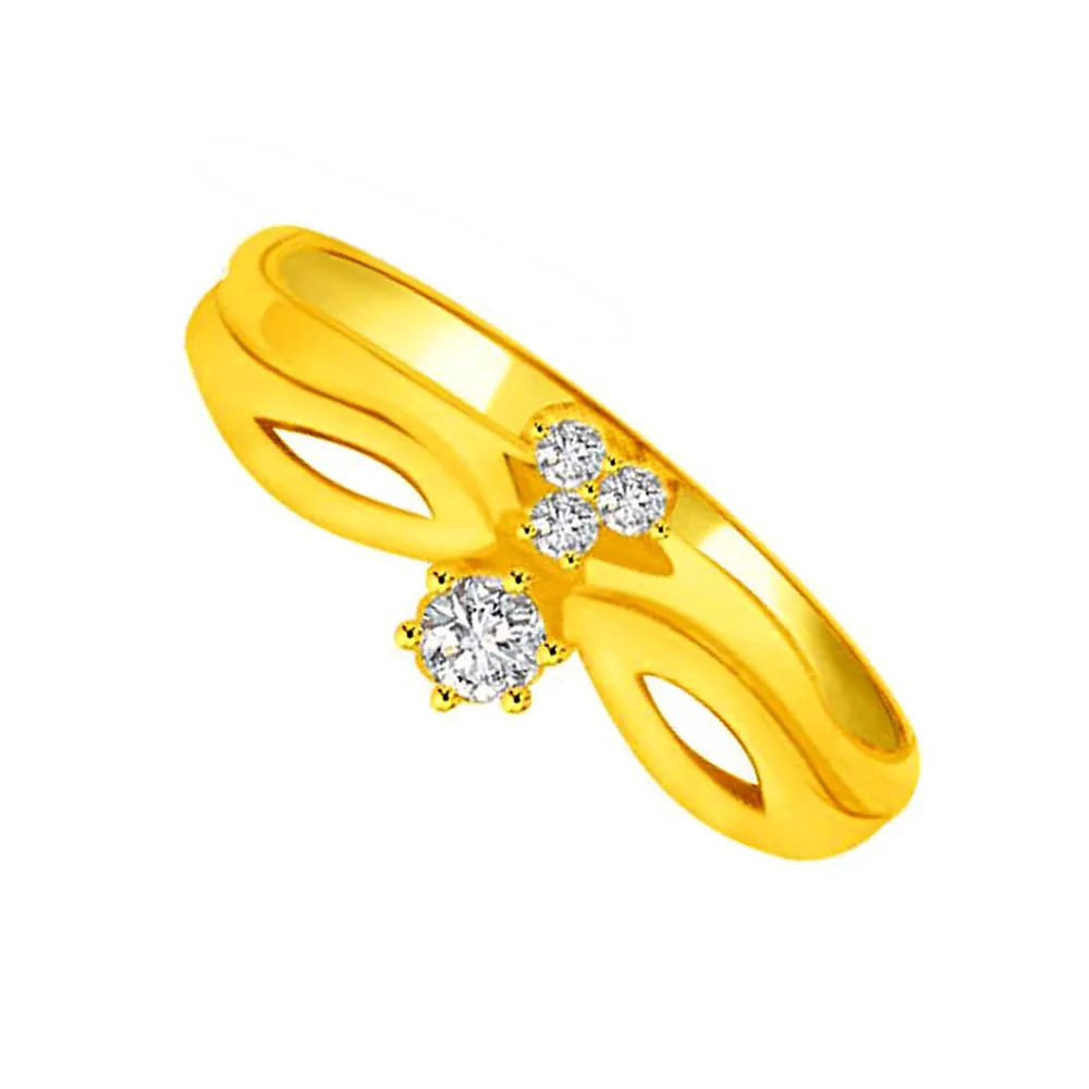 Trendy Real Diamond Gold Ring (SDR820)