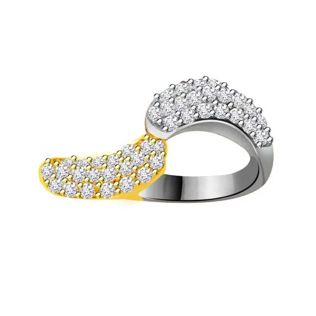 Two-Tone Real Diamond Gold Ring (SDR822)