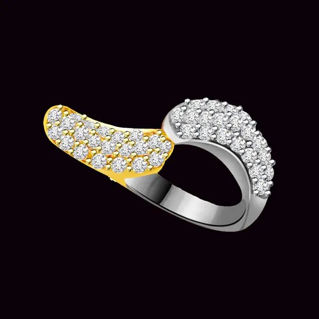 Two-Tone Real Diamond Gold Ring (SDR822)