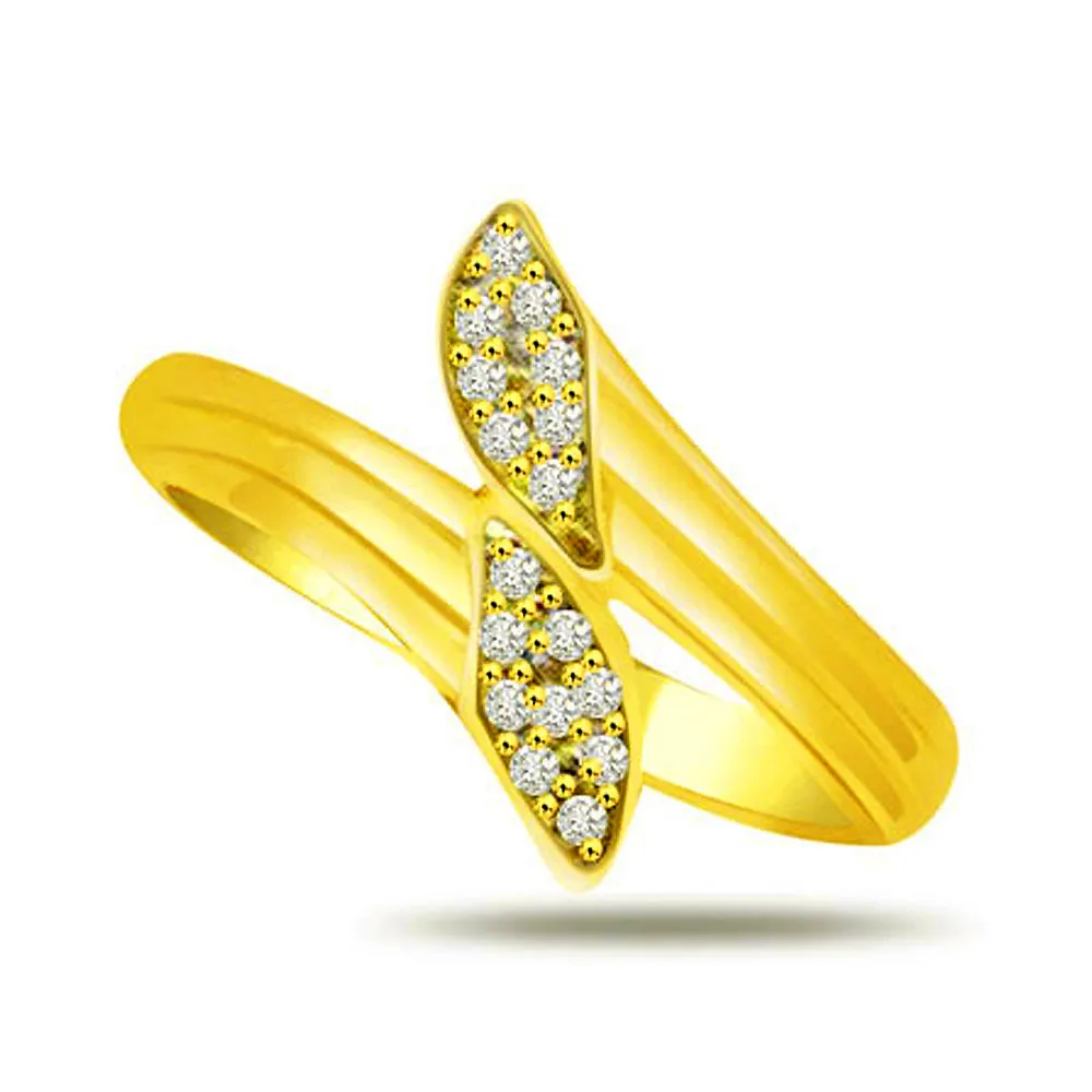 Trendy Diamond Gold rings SDR824
