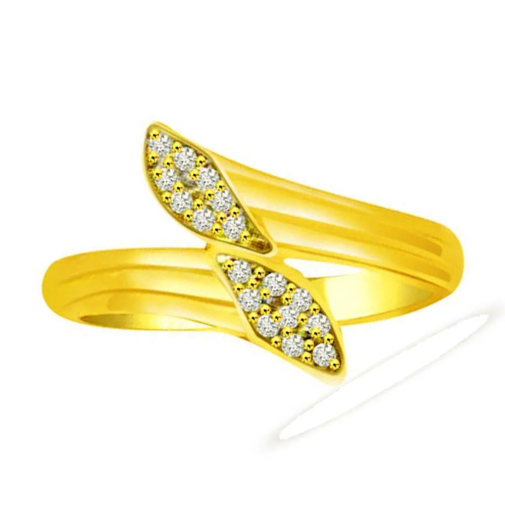 Trendy Real Diamond Gold Ring (SDR824)