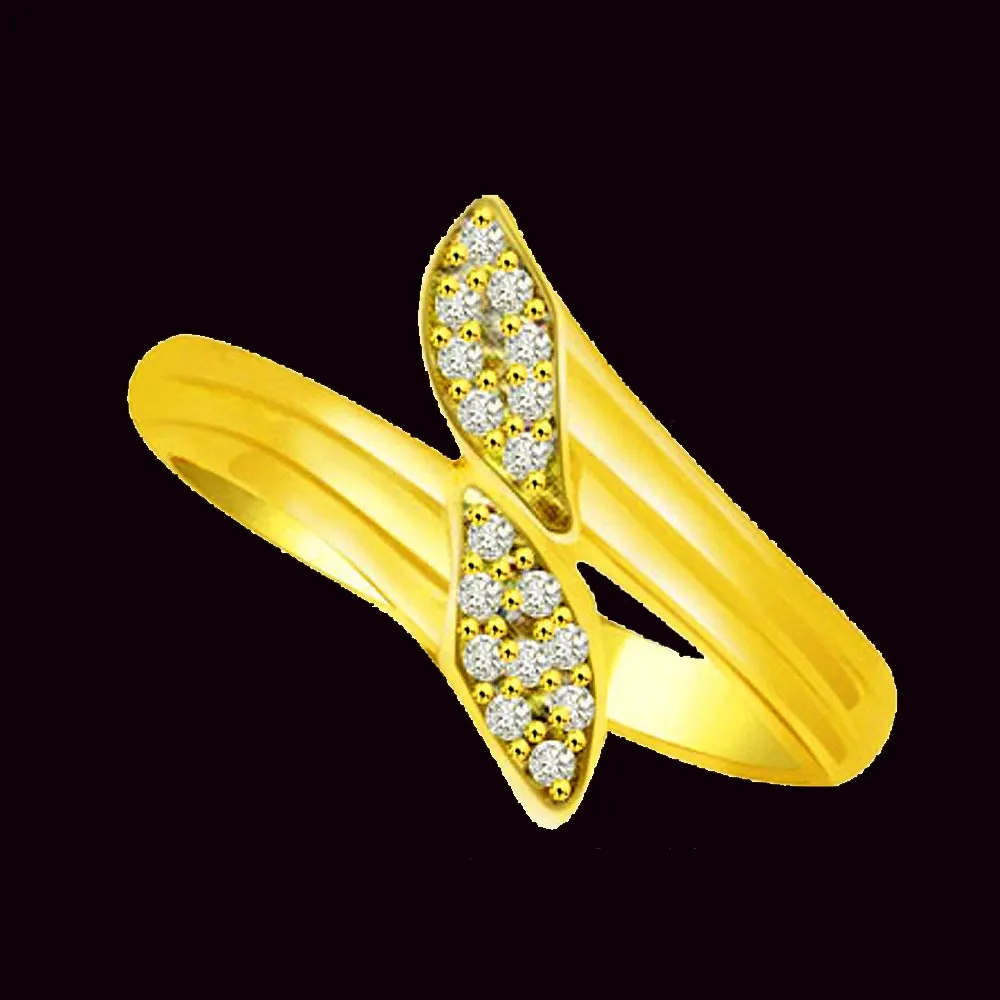 Trendy Real Diamond Gold Ring (SDR824)