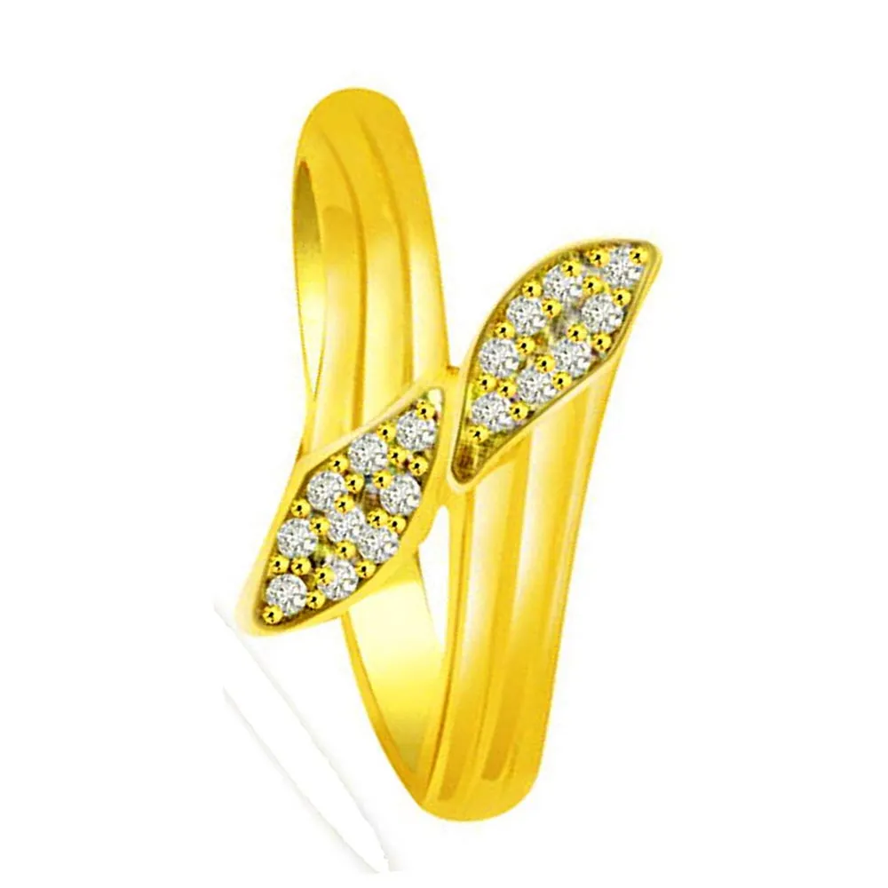 Trendy Real Diamond Gold Ring (SDR824)