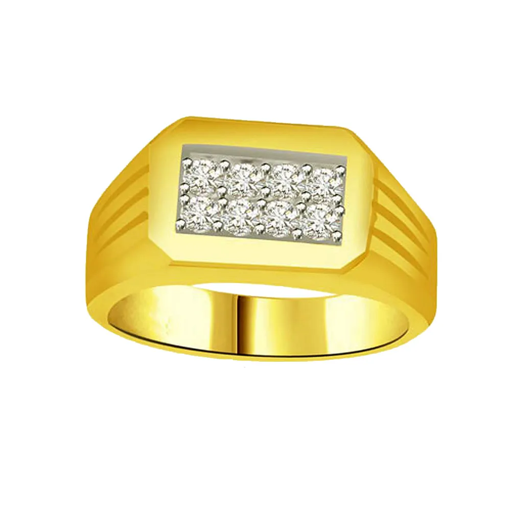 Fine Real Diamond 18k Gold Men's Ring (SDR825)