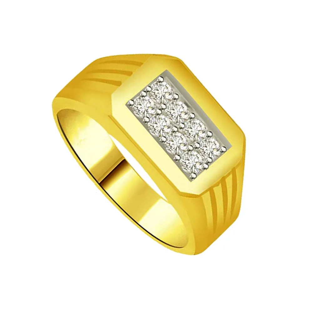 Fine Real Diamond 18k Gold Men's Ring (SDR825)