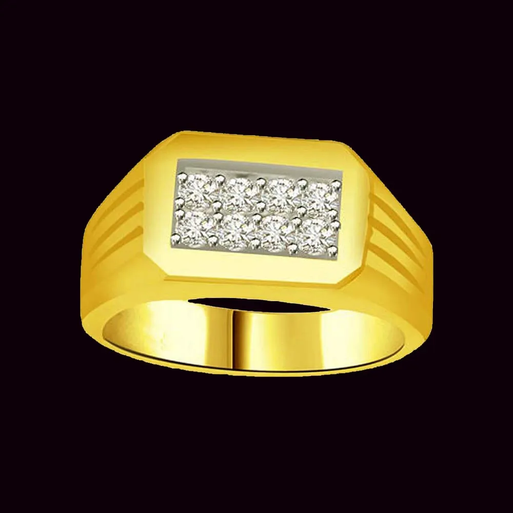 Fine Real Diamond 18k Gold Men's Ring (SDR825)