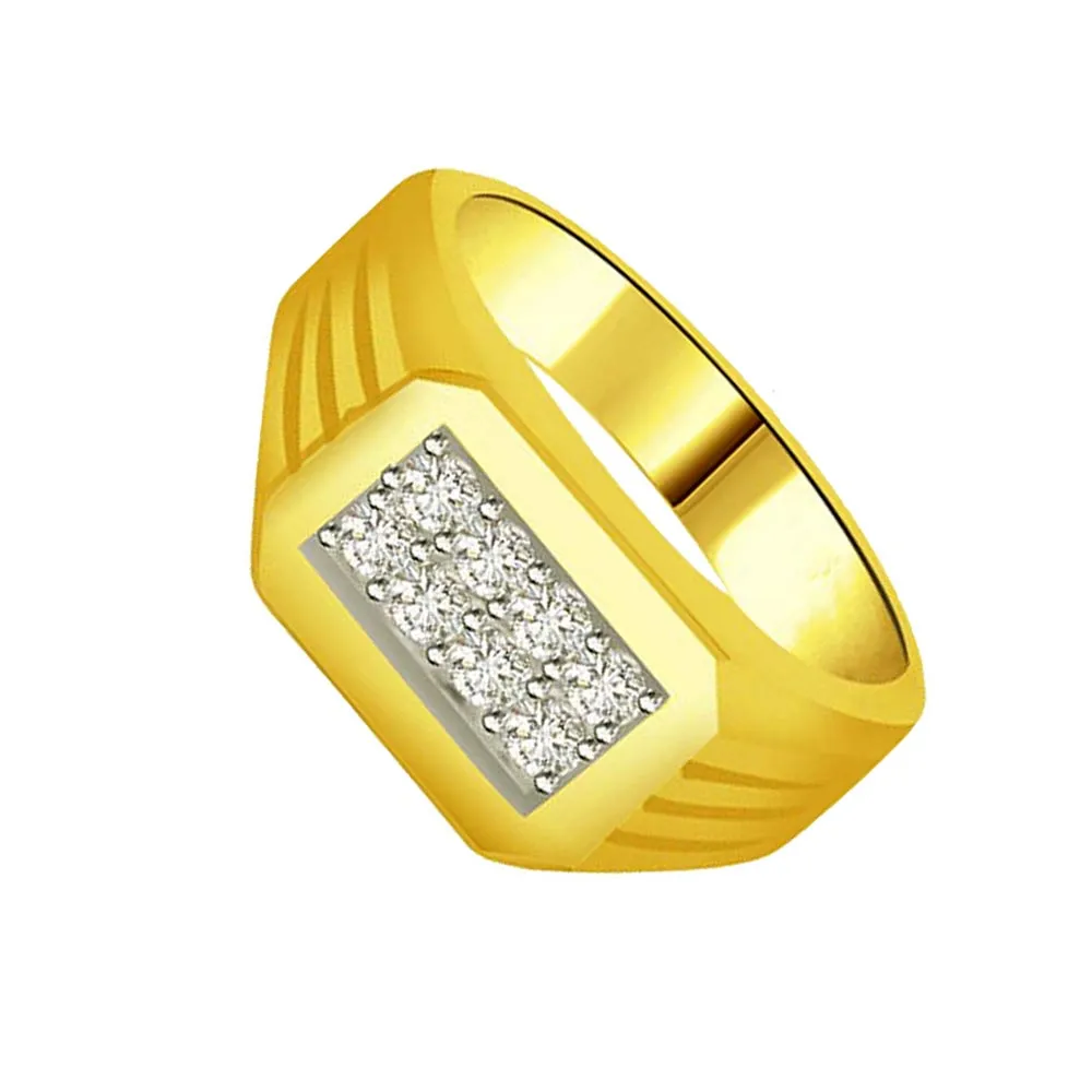 Fine Real Diamond 18k Gold Men's Ring (SDR825)