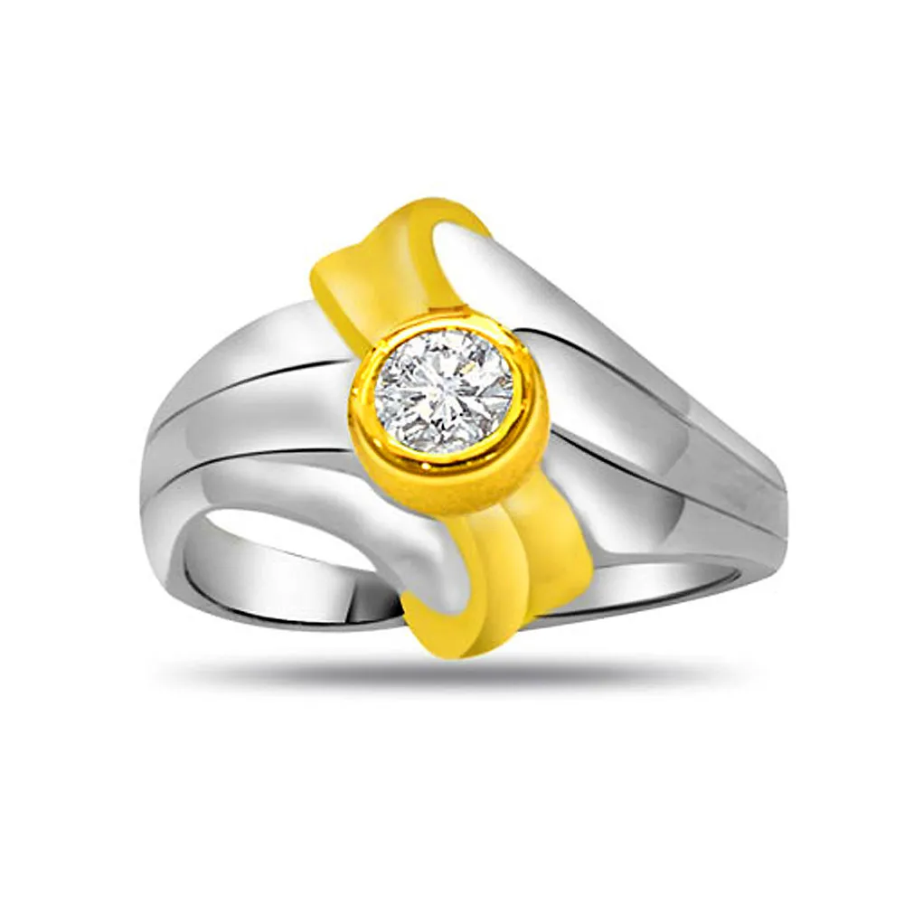 Solitaire Real Diamond Two-Tone Ring (SDR826)