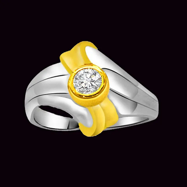 Solitaire Real Diamond Two-Tone Ring (SDR826)