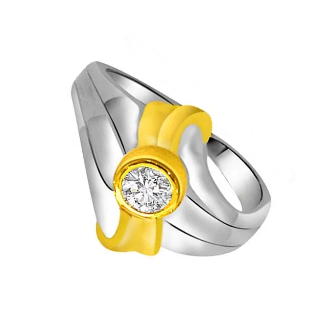 Solitaire Real Diamond Two-Tone Ring (SDR826)
