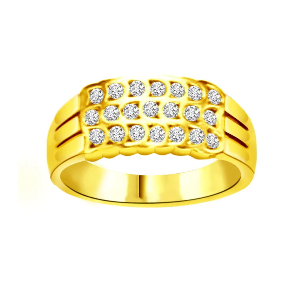 Trendy Real Diamond Gold Ring (SDR827)