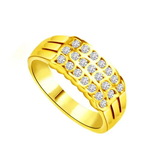 Trendy Real Diamond Gold Ring (SDR827)