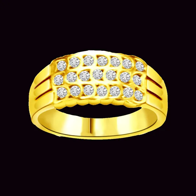 Trendy Real Diamond Gold Ring (SDR827)