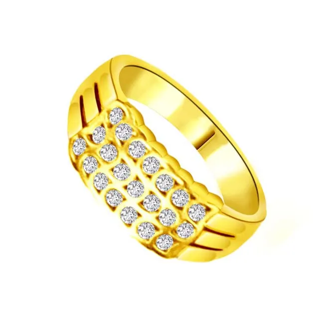 Trendy Real Diamond Gold Ring (SDR827)