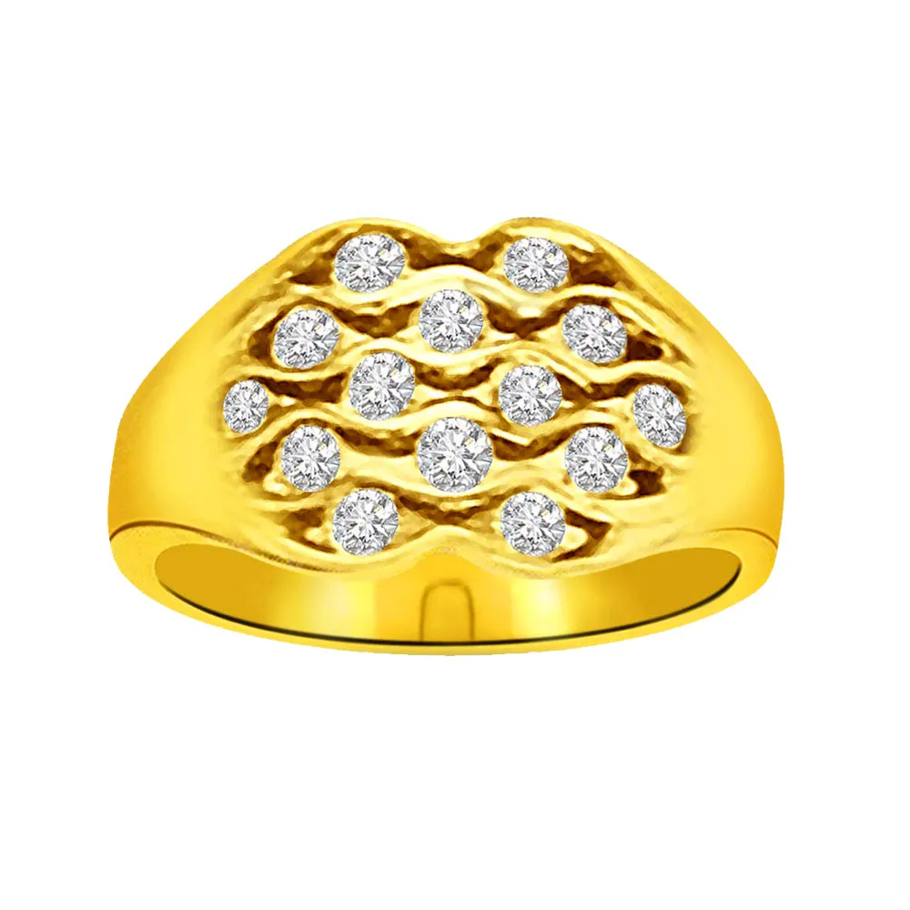 Shimmer Real Diamond Gold Ring (SDR828)