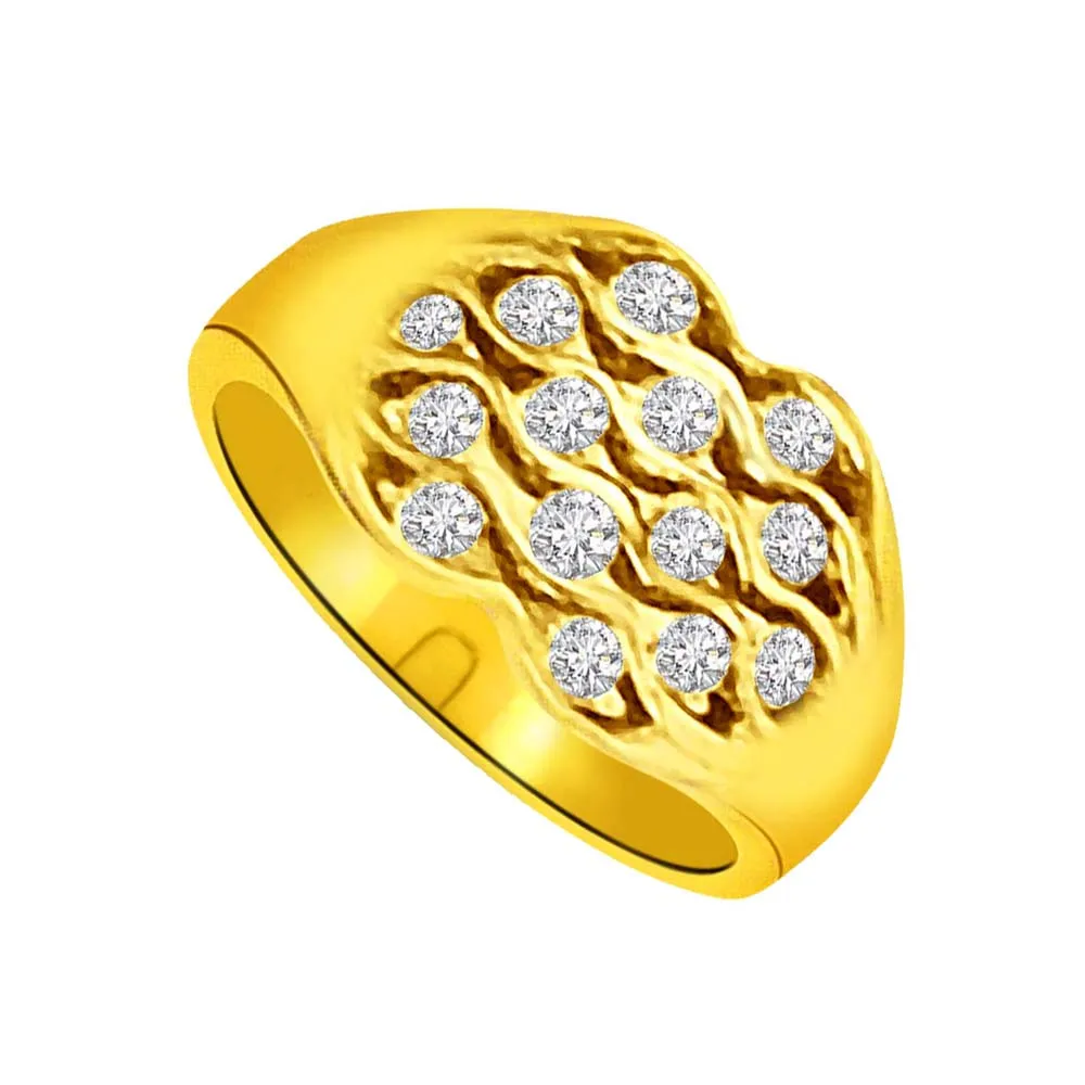 Shimmer Real Diamond Gold Ring (SDR828)