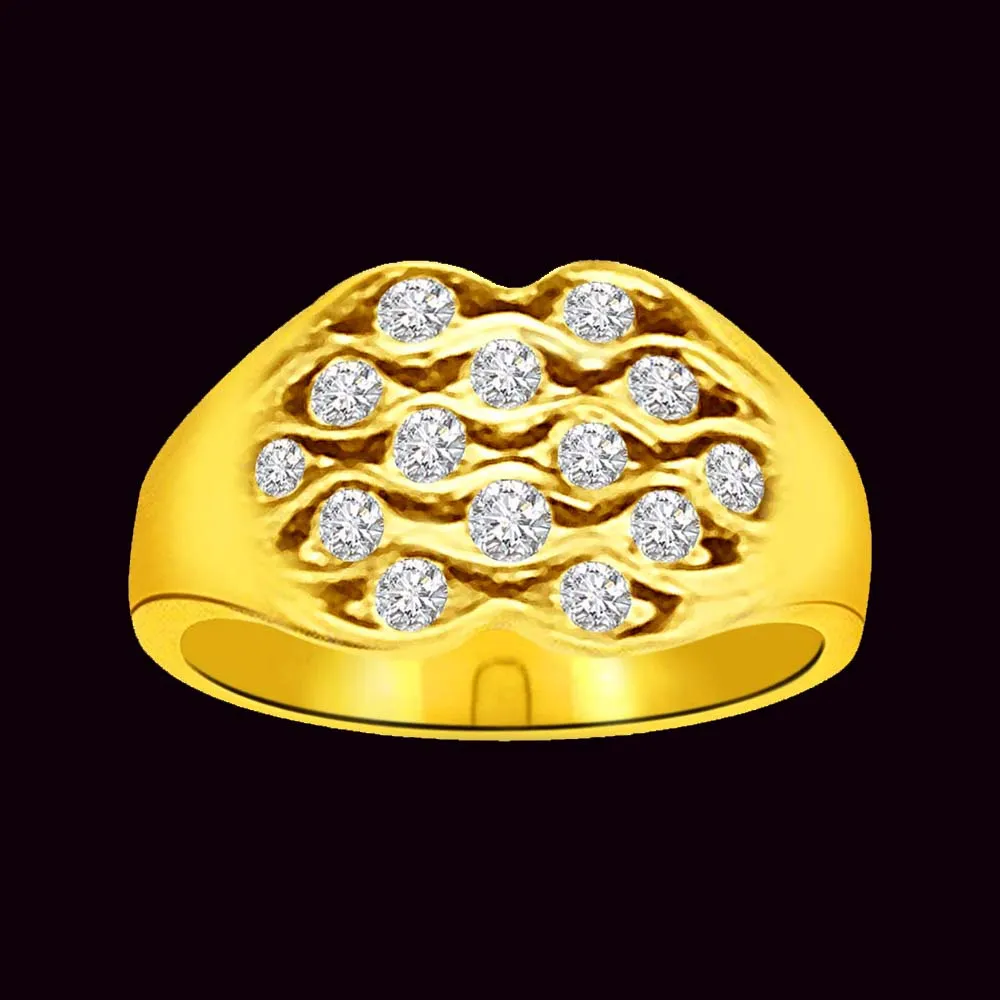 Shimmer Real Diamond Gold Ring (SDR828)