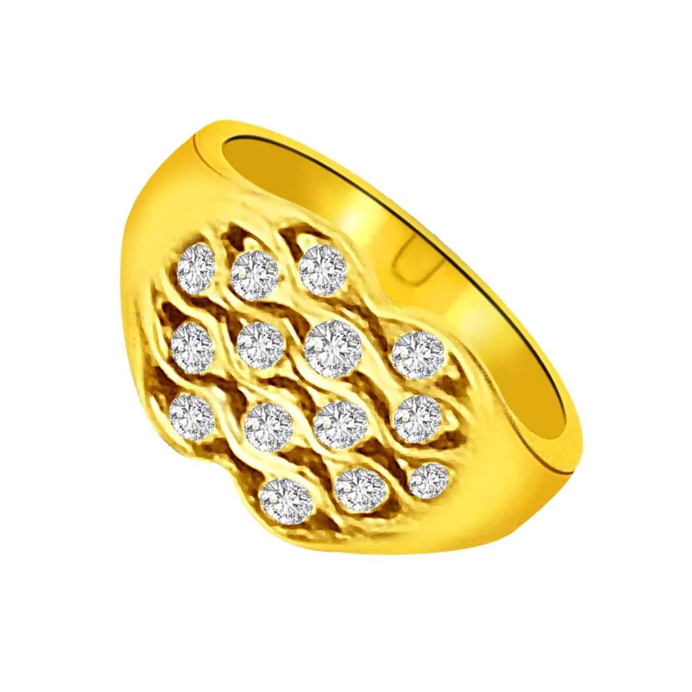 Shimmer Real Diamond Gold Ring (SDR828)