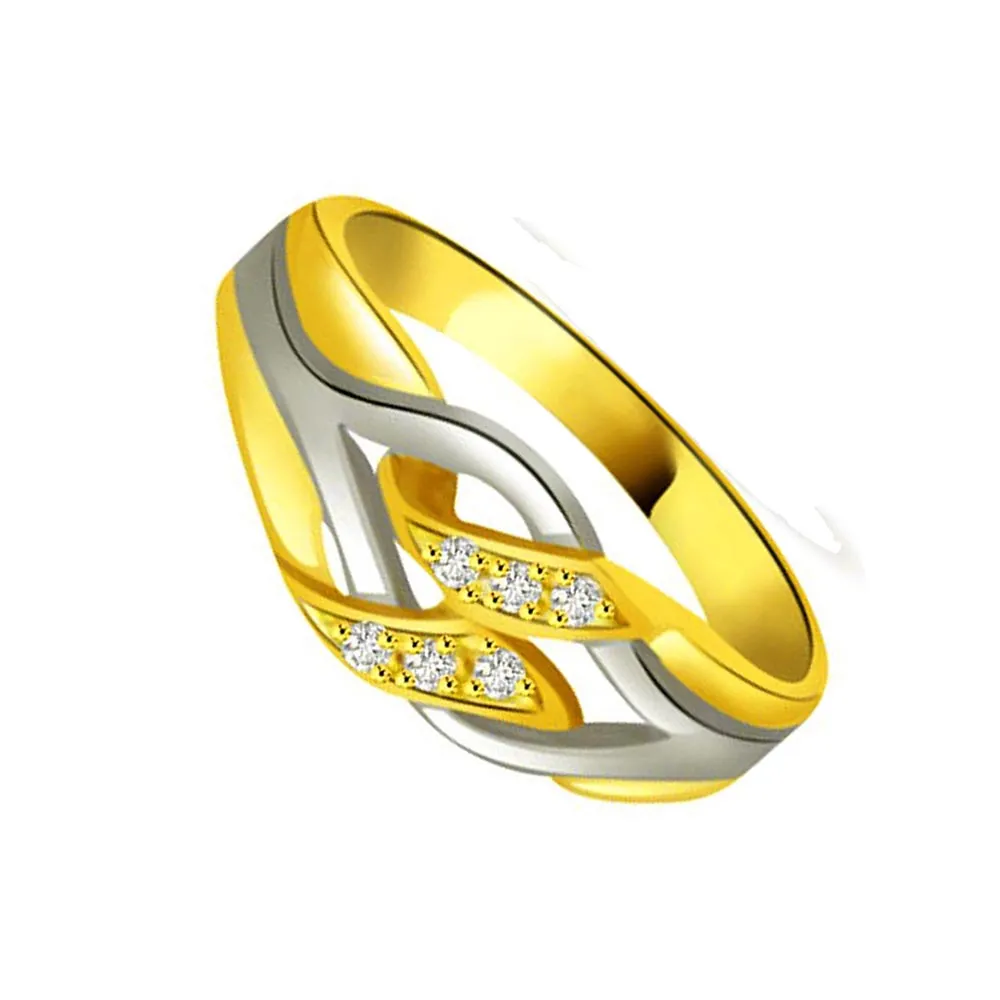Two -Tone Diamond Gold rings SDR829 -White Yellow Gold rings