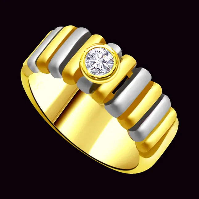 Solitaire Real Diamond Two-Tone Ring (SDR830)