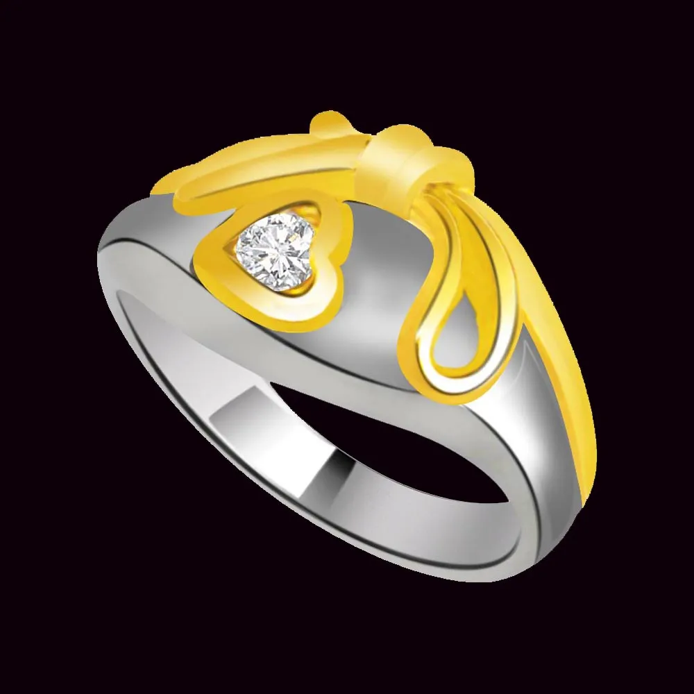 Real Diamond Heart Shape Gold Ring (SDR834)