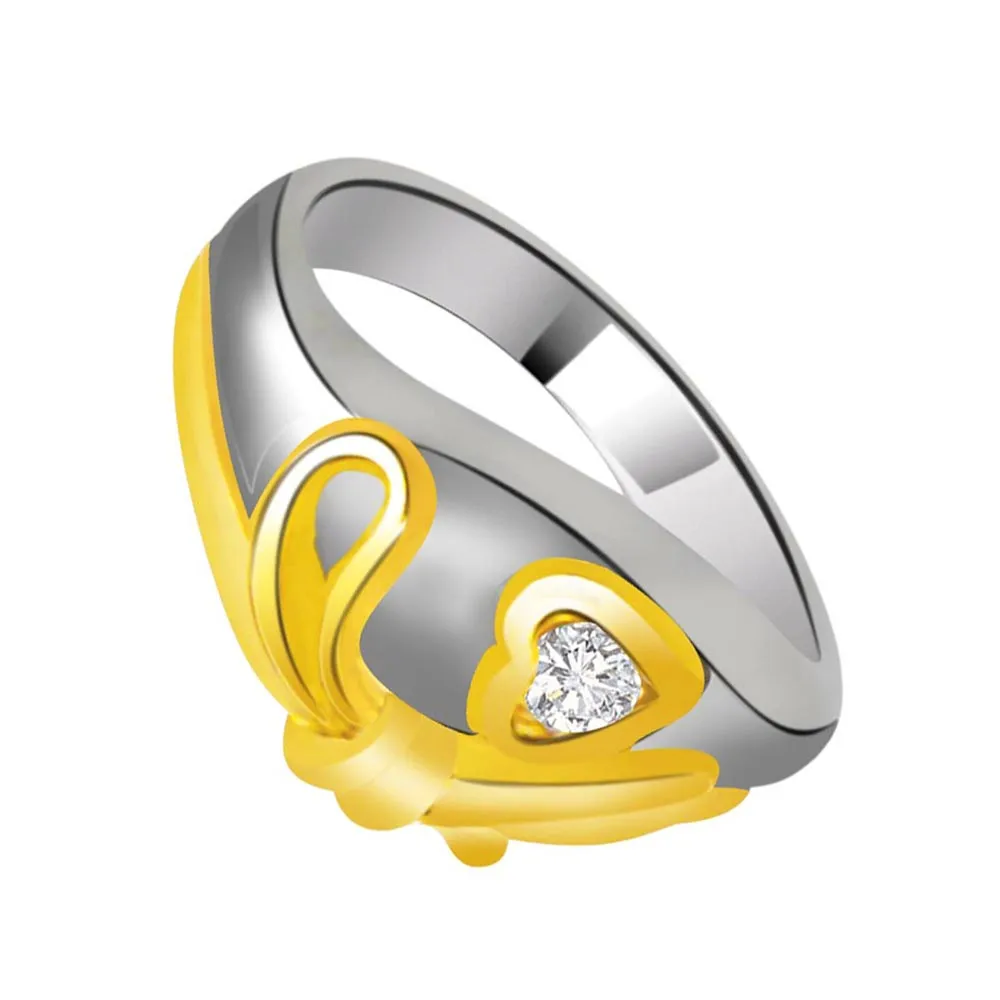 Diamond Heart Shape Gold rings SDR834