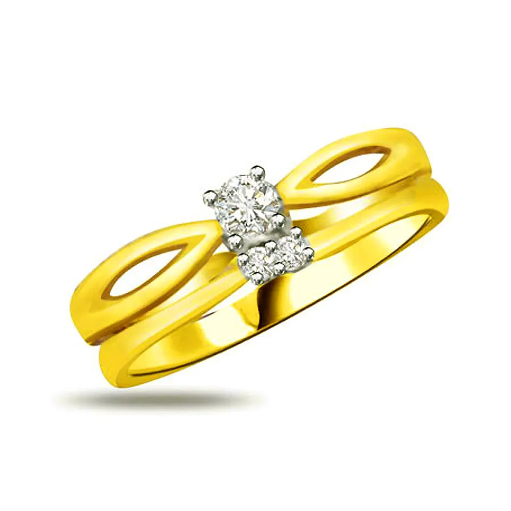 Trendy Real Diamond Gold Ring (SDR837)