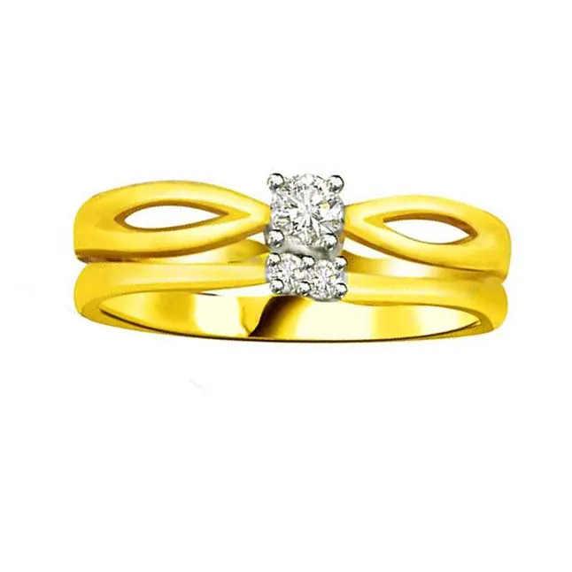 Trendy Real Diamond Gold Ring (SDR837)