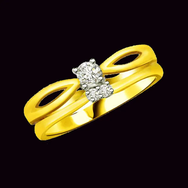 Trendy Real Diamond Gold Ring (SDR837)