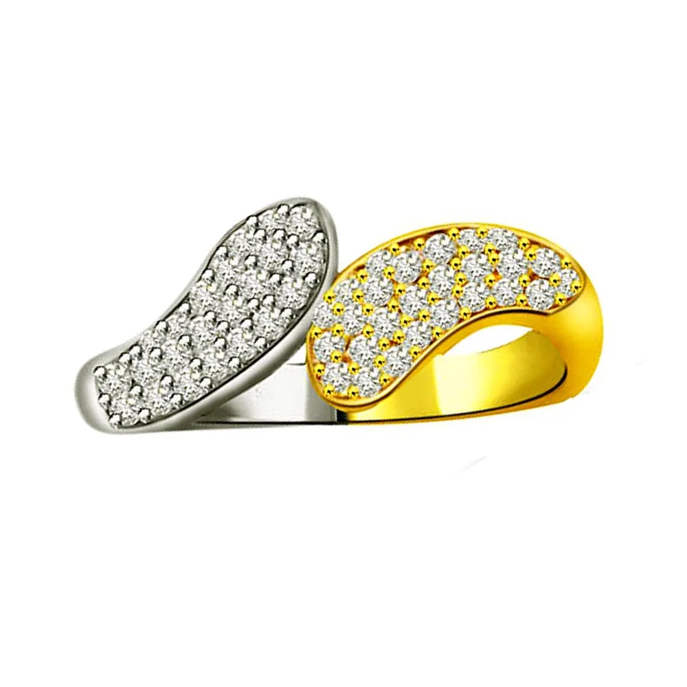 Two-Tone Real Diamond Gold Ring (SDR838)