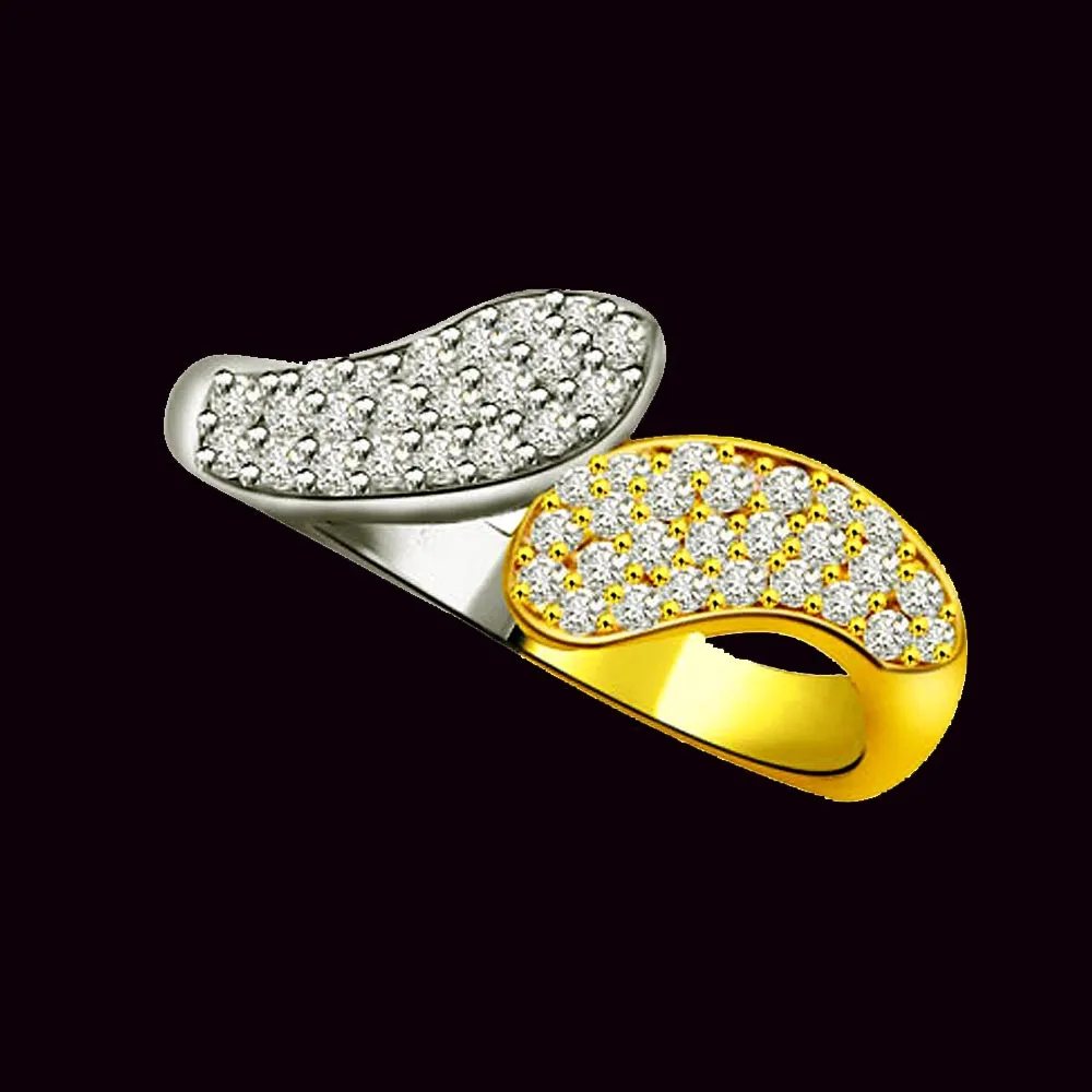 Two-Tone Real Diamond Gold Ring (SDR838)