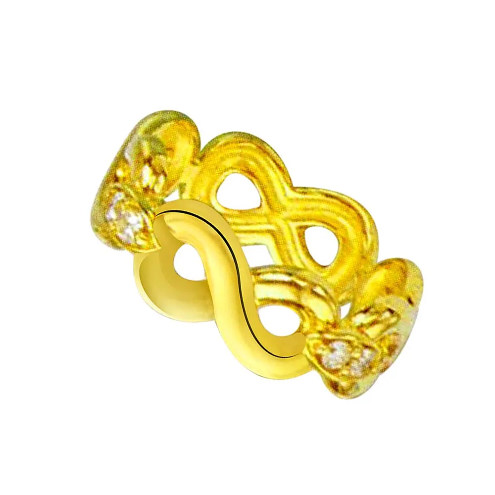 Shimmer Real Diamond Gold Ring (SDR839)