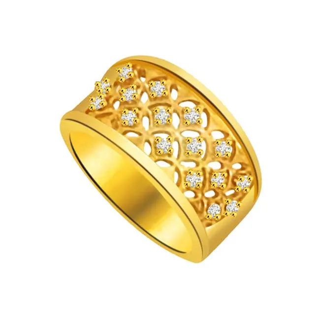 Pretty Real Diamond Gold Ring (SDR840)