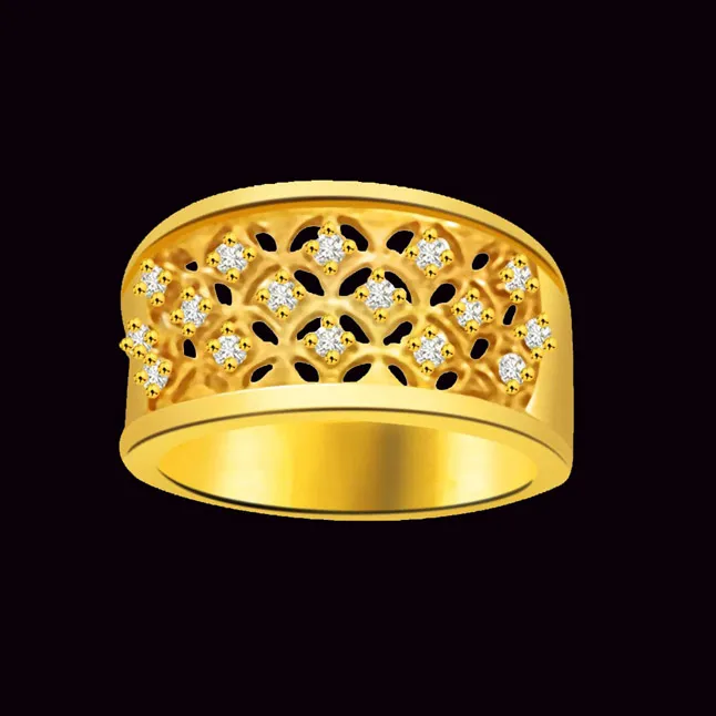 Pretty Real Diamond Gold Ring (SDR840)