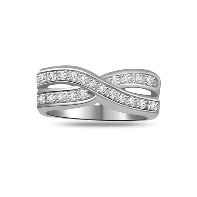 0.21ct Diamond White Gold rings SDR841 -Designer