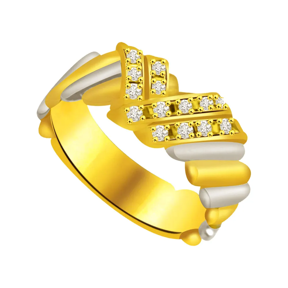 Trendy Diamond Gold rings SDR843