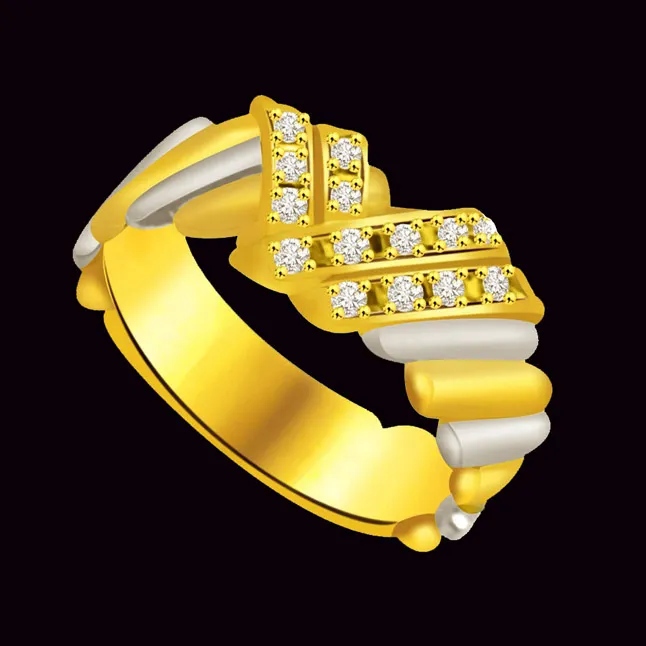 Trendy Real Diamond Gold Ring (SDR843)