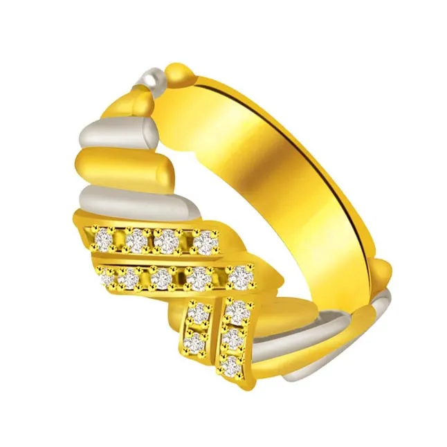 Trendy Diamond Gold rings SDR843