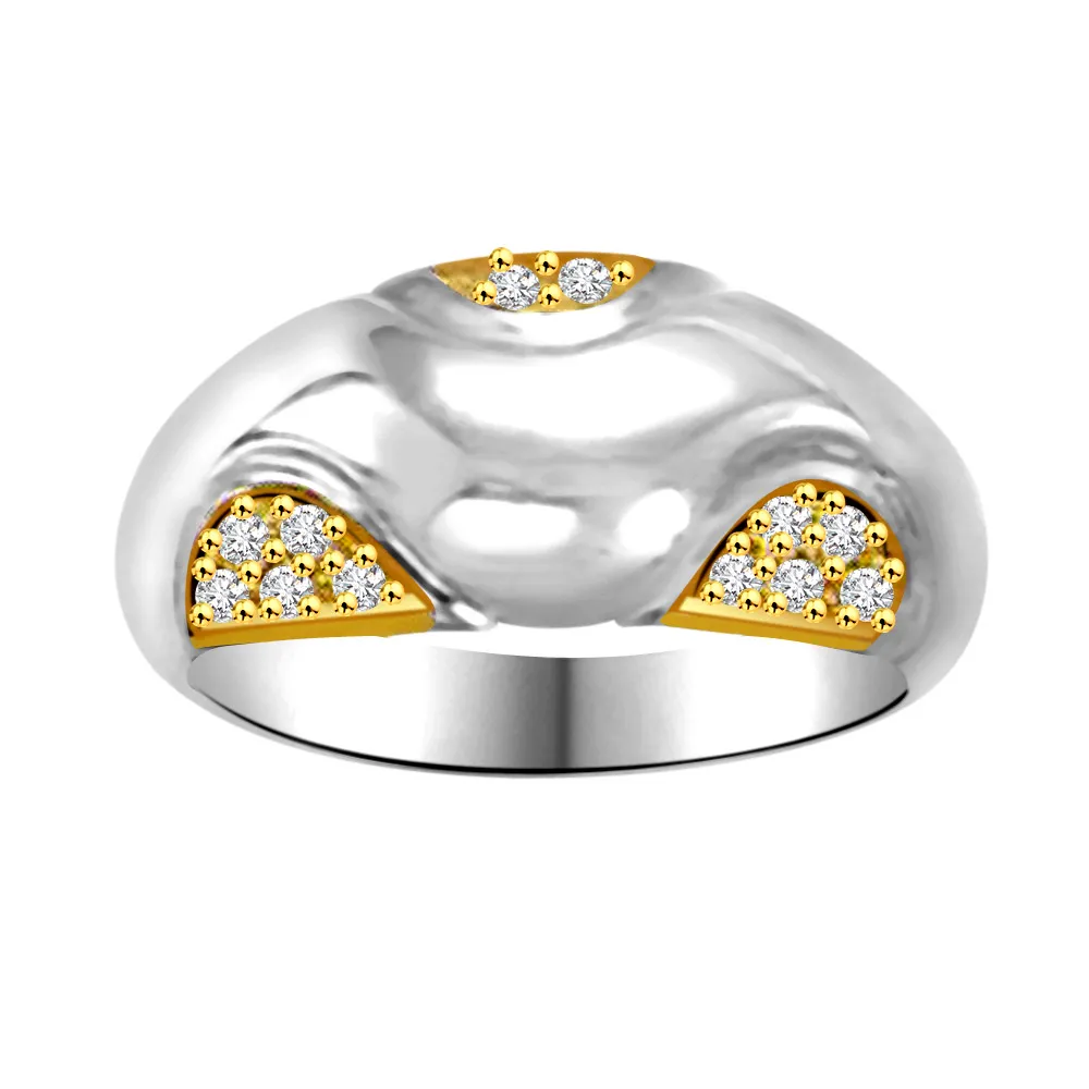 Two -Tone Diamond Gold rings SDR845 -White Yellow Gold rings