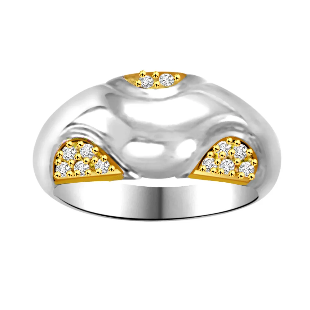 Two-Tone Real Diamond Gold Ring (SDR845)